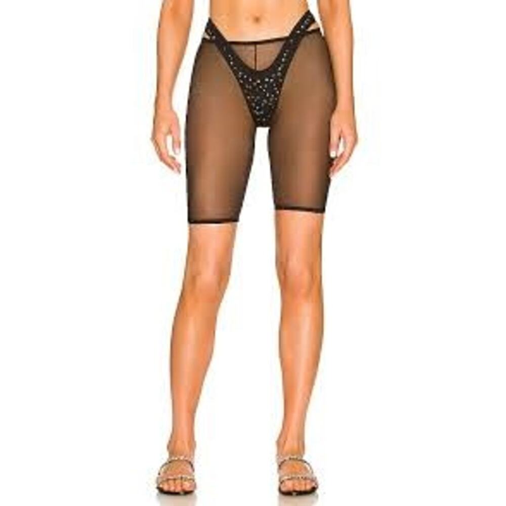 Monica Hansen NWT Beachwear Mesh Coverup Bottom/Bike Shorts Small MSRP‎ $117